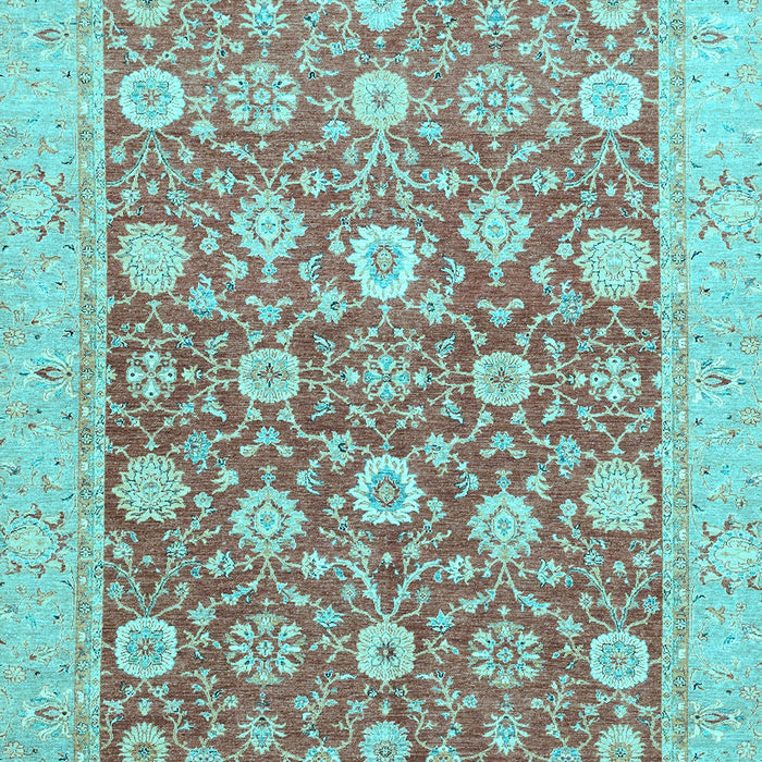 Machine Washable Oriental Light Blue Traditional Rug, wshabs2425lblu