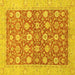 Square Oriental Yellow Traditional Rug, abs2425yw