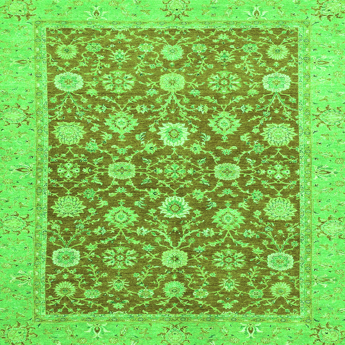 Square Oriental Green Traditional Rug, abs2425grn