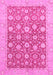 Machine Washable Oriental Pink Traditional Rug, wshabs2425pnk