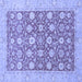 Square Machine Washable Oriental Blue Traditional Rug, wshabs2425blu