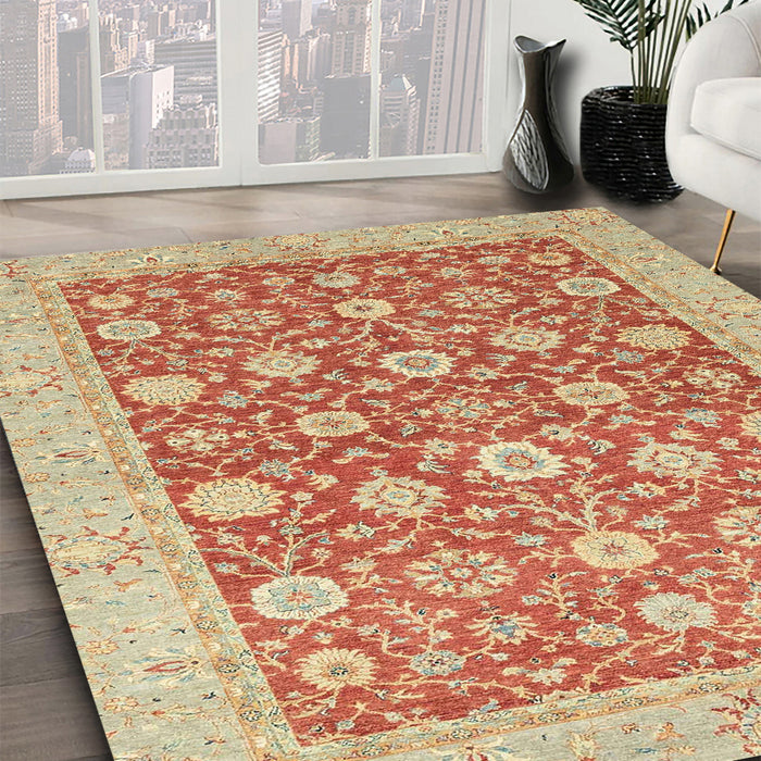 Machine Washable Abstract Red Rug in a Family Room, wshabs2425