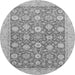 Round Oriental Gray Traditional Rug, abs2425gry