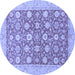 Round Oriental Blue Traditional Rug, abs2425blu