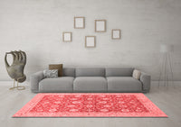 Machine Washable Oriental Red Traditional Rug, wshabs2425red