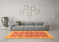 Machine Washable Oriental Orange Traditional Rug, wshabs2425org