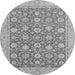 Round Oriental Gray Traditional Rug, abs2426gry