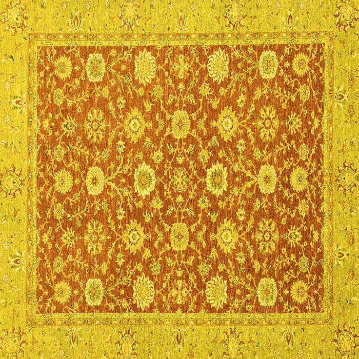 Square Oriental Yellow Traditional Rug, abs2426yw