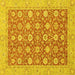 Square Oriental Yellow Traditional Rug, abs2426yw