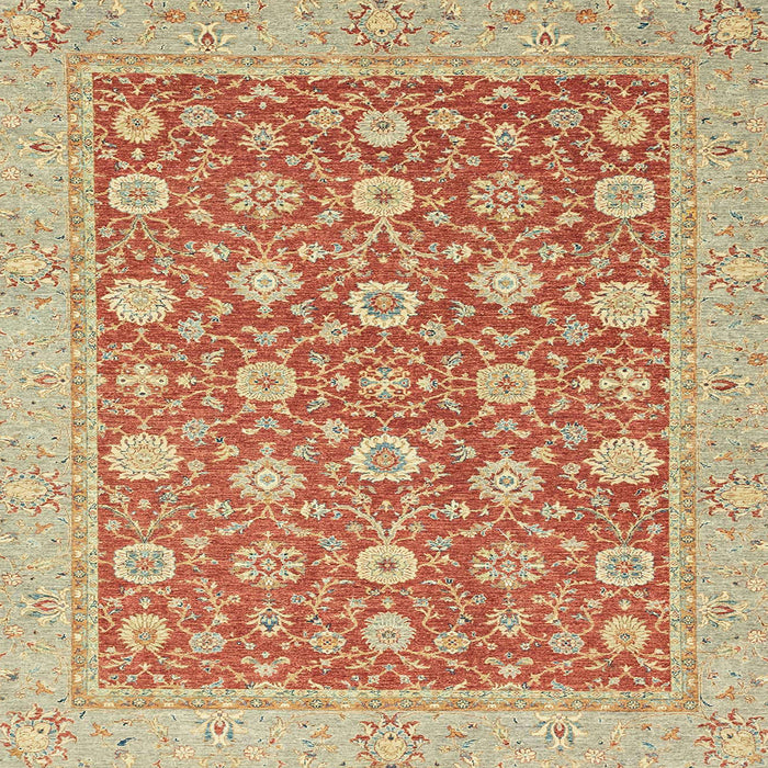 Square Machine Washable Abstract Orange Rug, wshabs2426