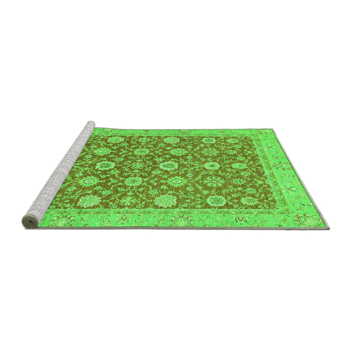 Sideview of Machine Washable Oriental Green Traditional Area Rugs, wshabs2426grn