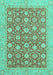 Machine Washable Oriental Turquoise Traditional Area Rugs, wshabs2426turq