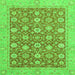 Square Oriental Green Traditional Rug, abs2426grn