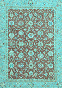 Oriental Light Blue Traditional Rug, abs2426lblu