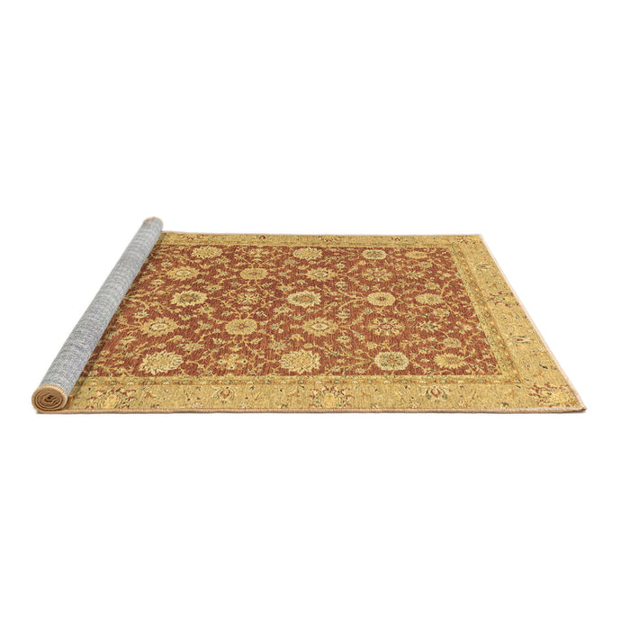 Sideview of Machine Washable Oriental Brown Traditional Rug, wshabs2426brn