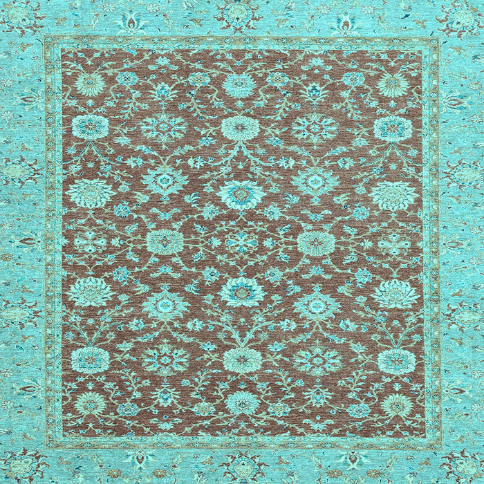 Square Oriental Light Blue Traditional Rug, abs2426lblu