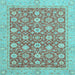 Square Oriental Light Blue Traditional Rug, abs2426lblu