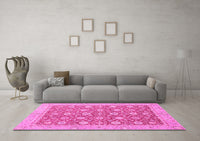 Machine Washable Oriental Pink Traditional Rug, wshabs2426pnk