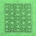 Square Oriental Emerald Green Traditional Rug, abs2426emgrn