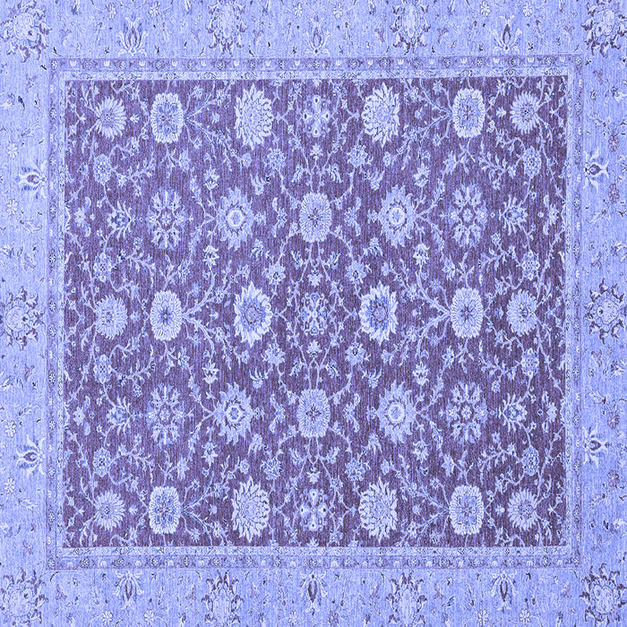 Square Machine Washable Oriental Blue Traditional Rug, wshabs2426blu