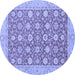 Round Oriental Blue Traditional Rug, abs2426blu