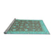 Sideview of Machine Washable Oriental Light Blue Traditional Rug, wshabs2426lblu