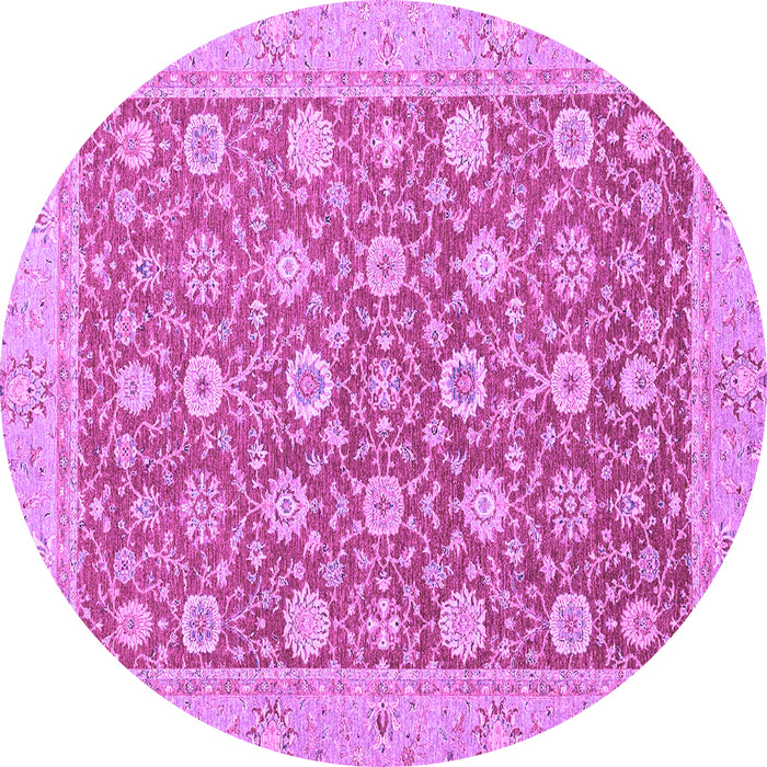 Round Oriental Purple Traditional Rug, abs2426pur