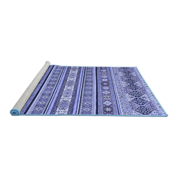 Sideview of Machine Washable Abstract Blue Modern Rug, wshabs2427blu