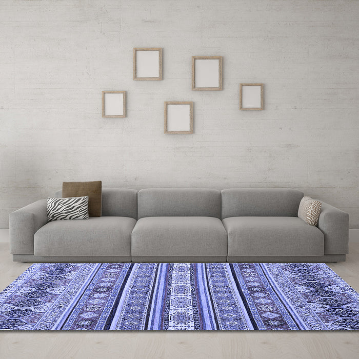 Machine Washable Abstract Blue Modern Rug in a Living Room, wshabs2427blu