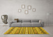 Machine Washable Abstract Yellow Modern Rug in a Living Room, wshabs2427yw