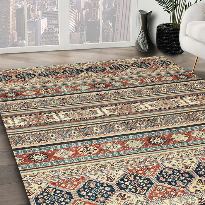 Machine Washable Abstract Sepia Brown Rug in a Family Room, wshabs2427