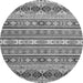 Round Machine Washable Abstract Gray Modern Rug, wshabs2427gry