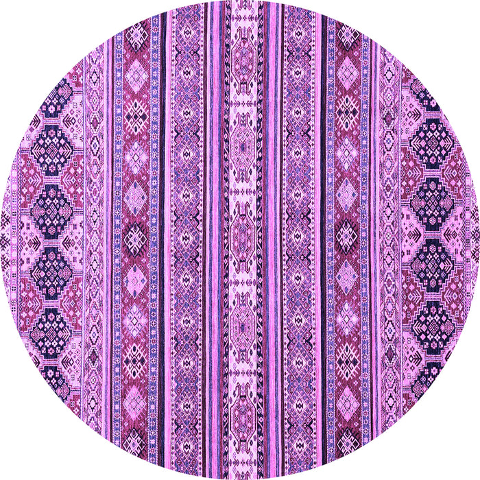 Round Abstract Purple Modern Rug, abs2427pur