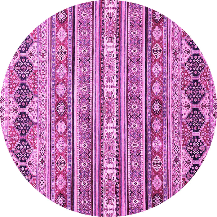 Round Abstract Pink Modern Rug, abs2427pnk