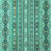 Square Machine Washable Abstract Turquoise Modern Area Rugs, wshabs2427turq