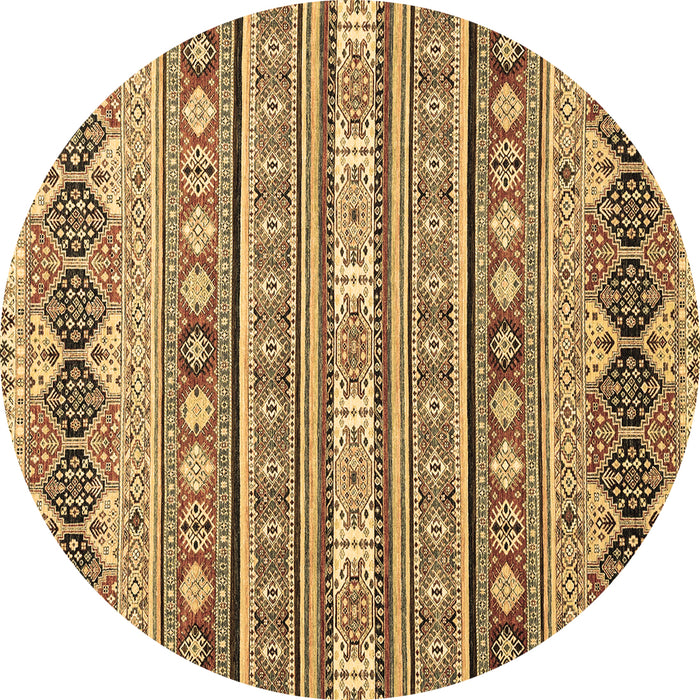 Round Abstract Brown Modern Rug, abs2427brn