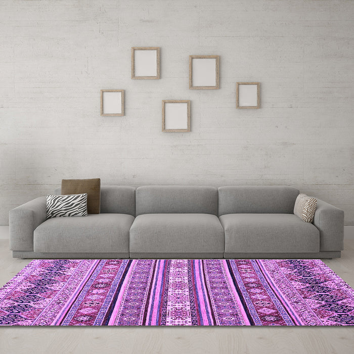 Machine Washable Abstract Purple Modern Area Rugs in a Living Room, wshabs2427pur