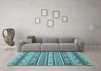 Machine Washable Abstract Light Blue Modern Rug, wshabs2427lblu