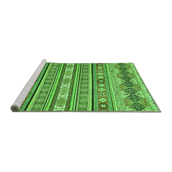 Sideview of Machine Washable Abstract Green Modern Area Rugs, wshabs2427grn