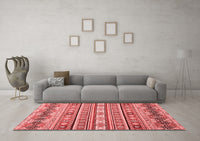 Machine Washable Abstract Red Modern Rug, wshabs2427red