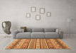 Machine Washable Abstract Orange Modern Area Rugs in a Living Room, wshabs2427org