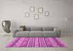 Machine Washable Abstract Pink Modern Rug in a Living Room, wshabs2427pnk