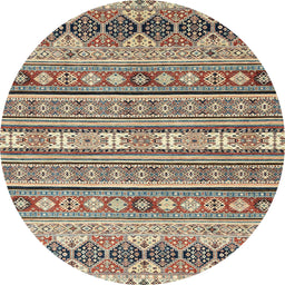 Round Machine Washable Abstract Sepia Brown Rug, wshabs2427