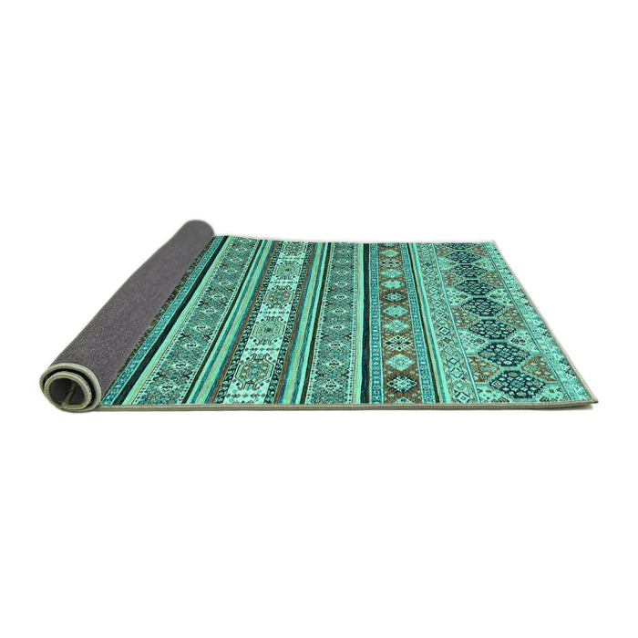 Sideview of Abstract Turquoise Modern Rug, abs2427turq