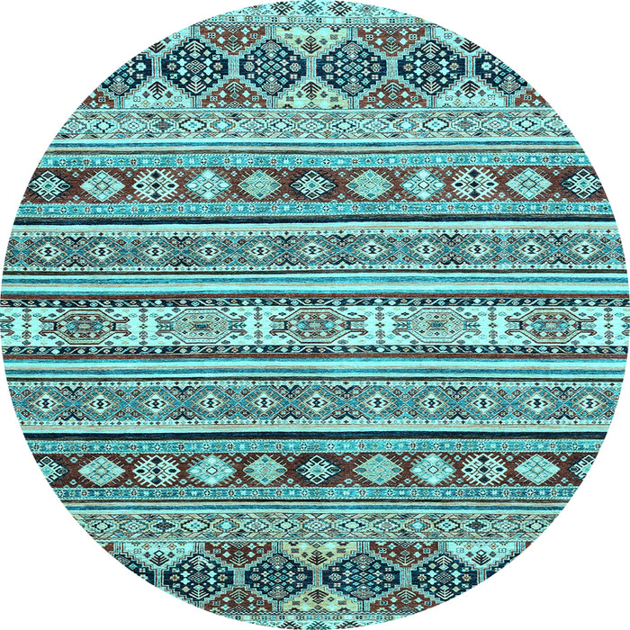 Round Machine Washable Abstract Light Blue Modern Rug, wshabs2428lblu