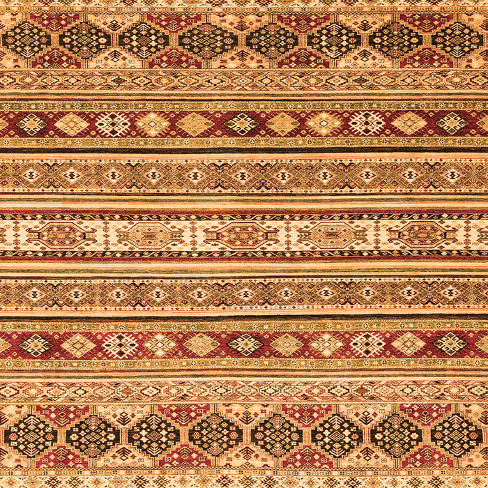 Square Machine Washable Abstract Orange Modern Area Rugs, wshabs2428org