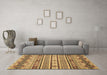 Machine Washable Abstract Brown Modern Rug in a Living Room,, wshabs2428brn