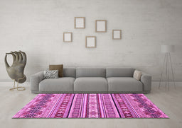 Machine Washable Abstract Pink Modern Rug in a Living Room, wshabs2428pnk