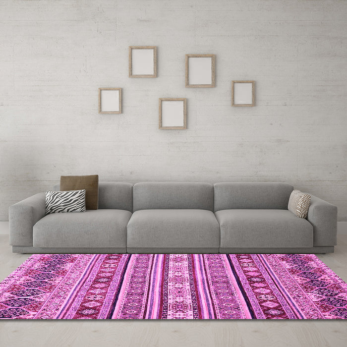 Machine Washable Abstract Pink Modern Rug in a Living Room, wshabs2428pnk