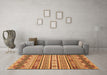 Machine Washable Abstract Orange Modern Area Rugs in a Living Room, wshabs2428org